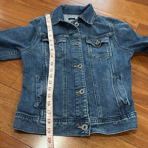 AG Adriano Goldschmied EMILY Women's Blue Denim Jean Jacket Med Wash Size S - Picture 11 of 12